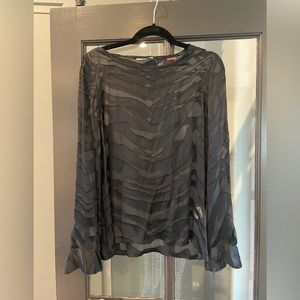 Equipment Sheer Zebra Blouse | color: Black | Size: Small